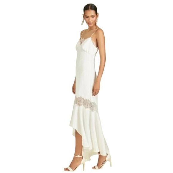 NWT SACHIN + BABI Dress Evening Gown Candace Lace Cream Ivory Hi Low 0 - Picture 2 of 12